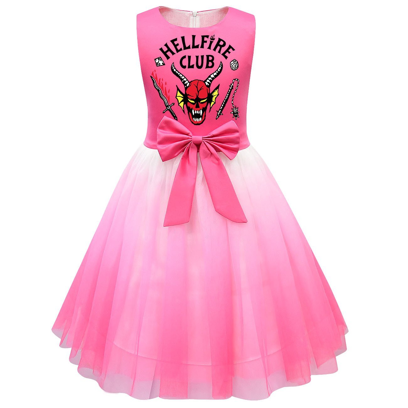 girls' Stranger Things 4 printed costumes tutu sleeveless dress for kids