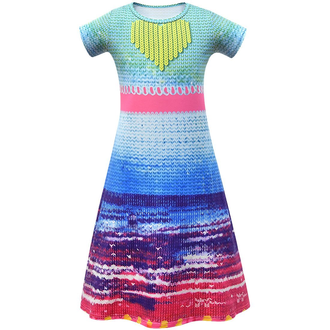 Kids Dresses for Girls Trolls 2 Dress Baby Girl Clothes Costume Short sleeve Princess Dress