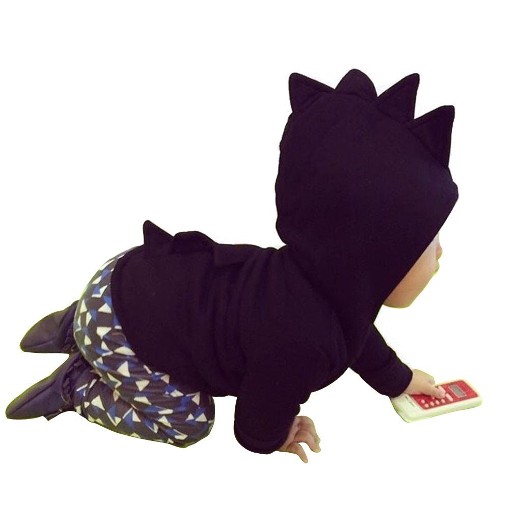 Children Spring Dinosaur Style Zipper Hooded Coat Jacket