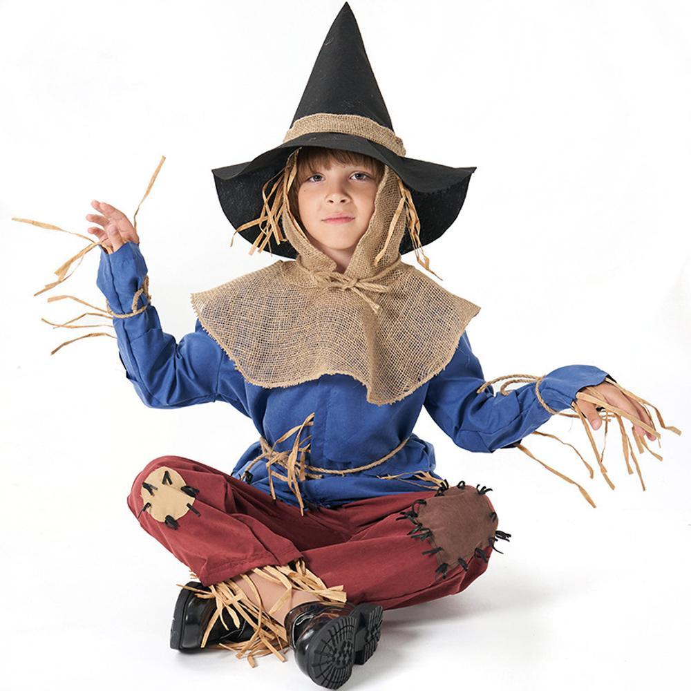 Kids The Adventures of King Oz scarecrow suit halloween Costumes for Child