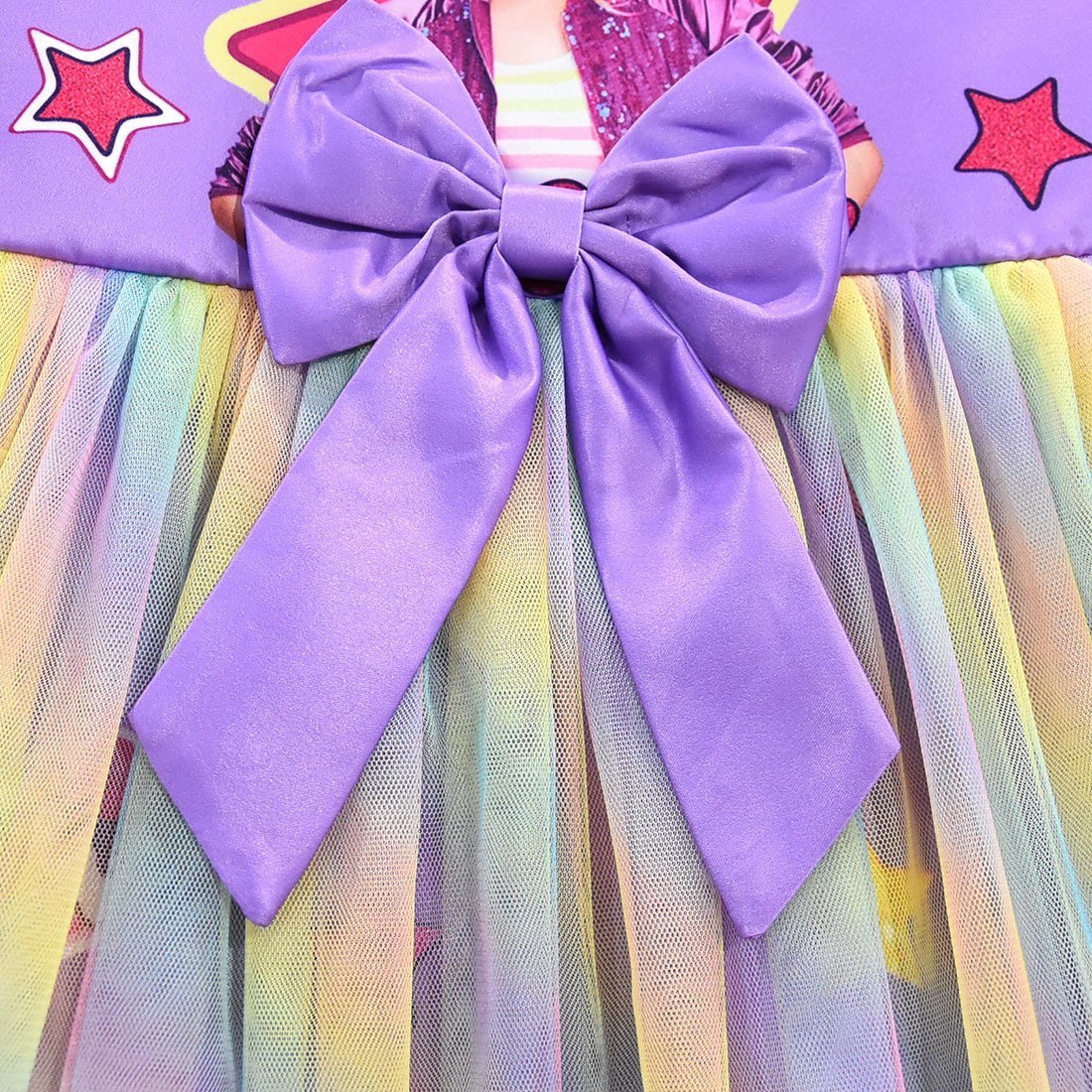 Girls Jojo Siwa Bow Dress Kids Party Birthday Mesh Princess Dress