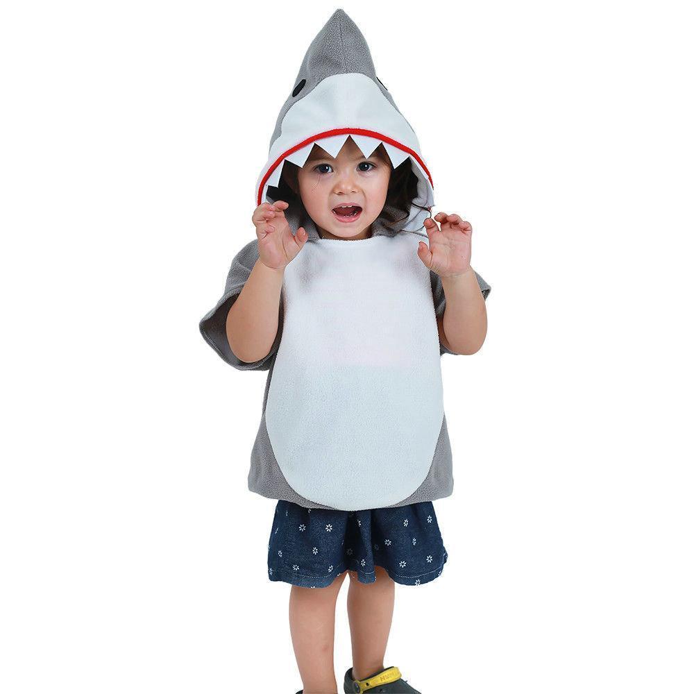Halloween Fancy Party Shark Hooded Animal Cosplay Costume for Kids - Azufun