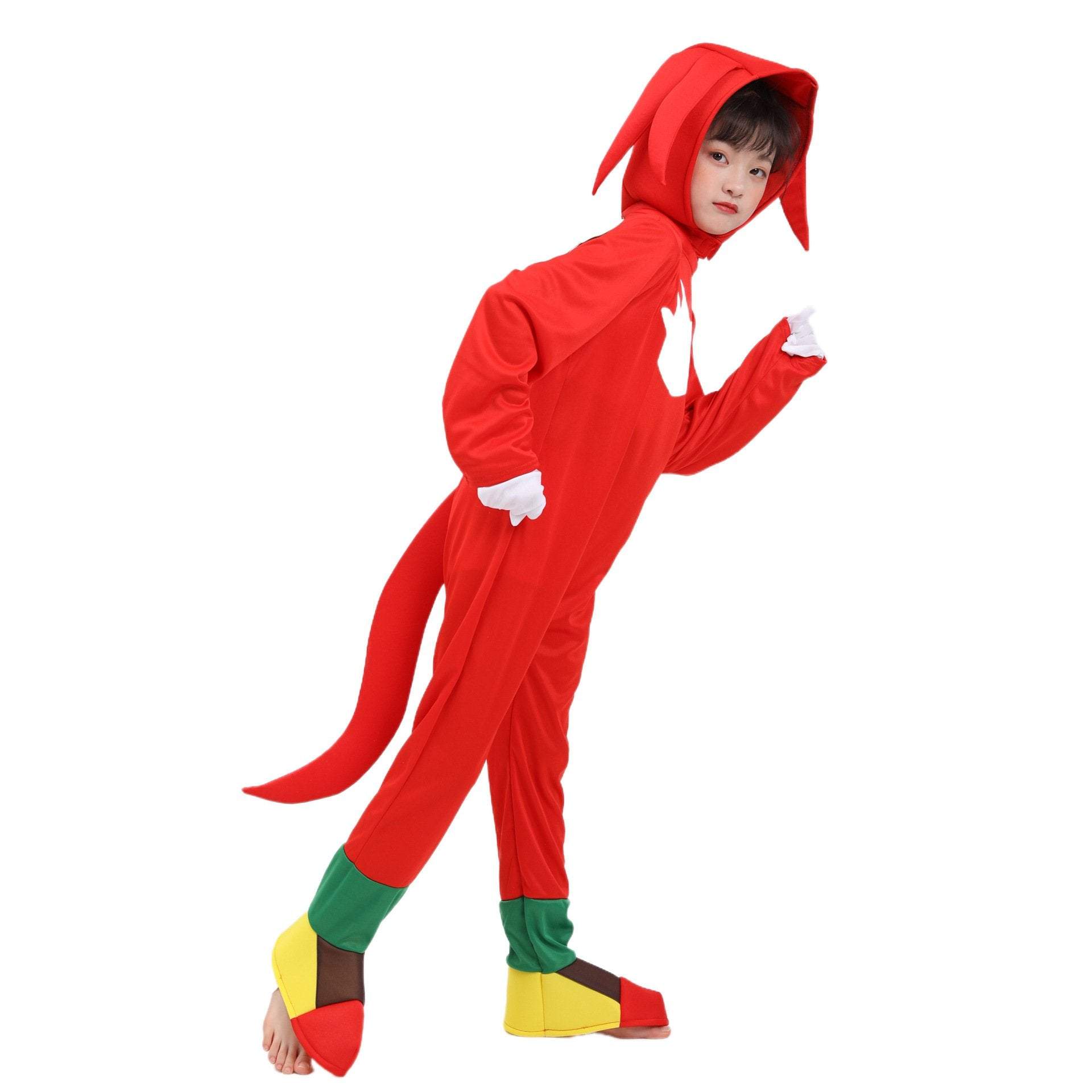 Knuckles Sonic Cosplay Costume Hedgehog Cartoon Bodysuit Jumpsuit For Kids