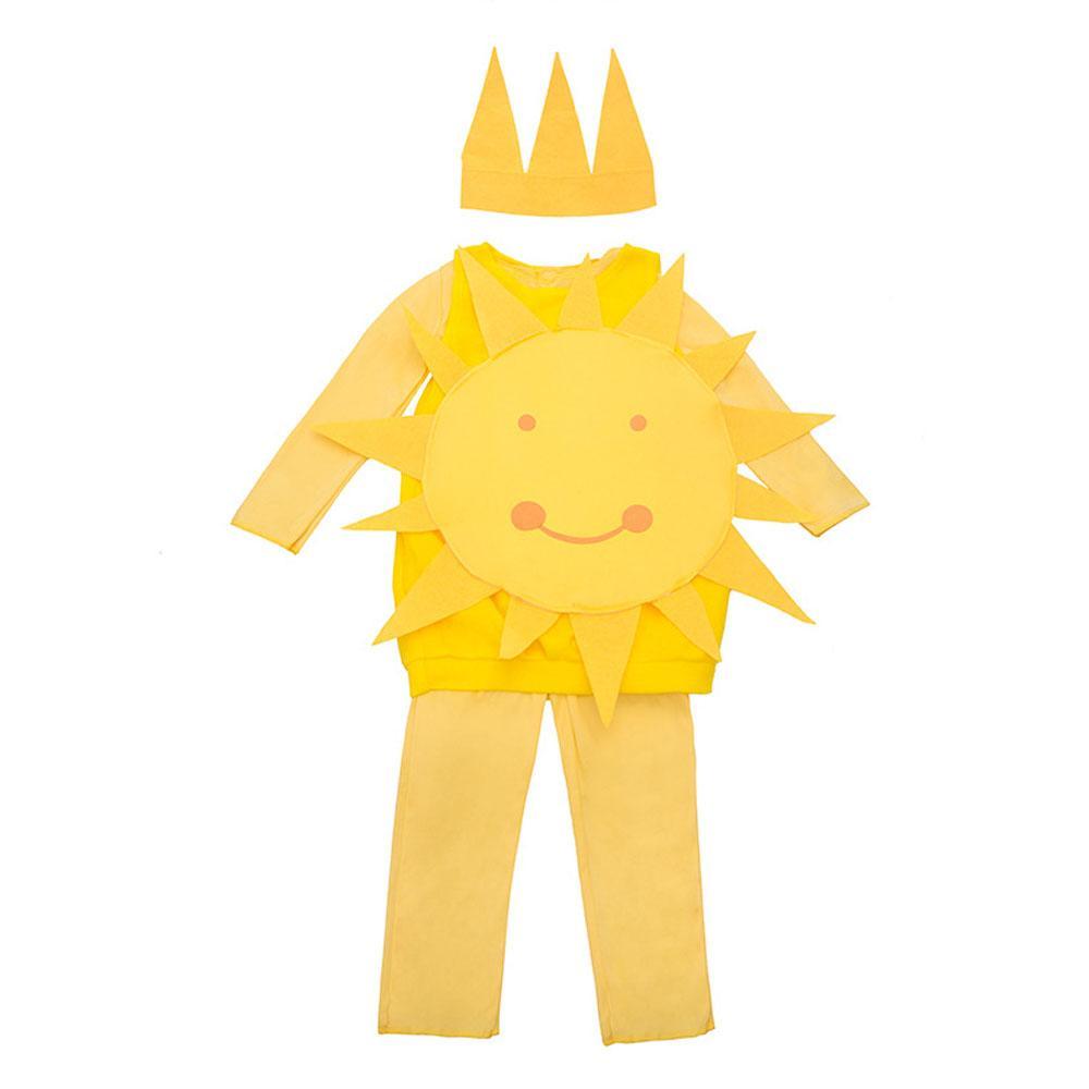 Kids Sun Cosplay Costume Funny Yellow Jumpsuit Halloween Party Romper for Child