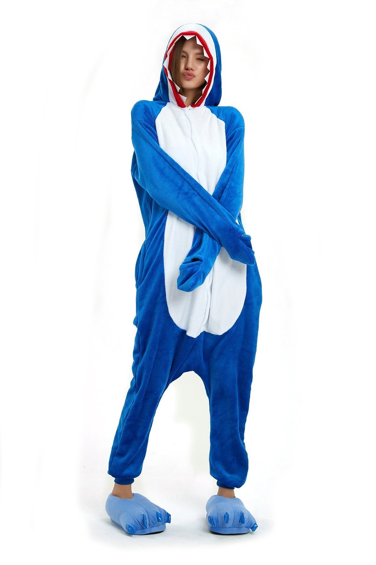 Shark Unicorn Adult Kigurumi Onesie Pajamas Animal Sleepwear - Azufun