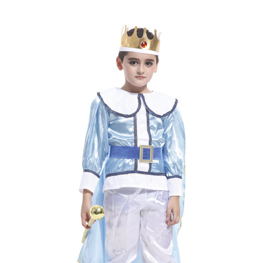 Kids Children King Prince Boys Blue Cosplay Costume Party Wear