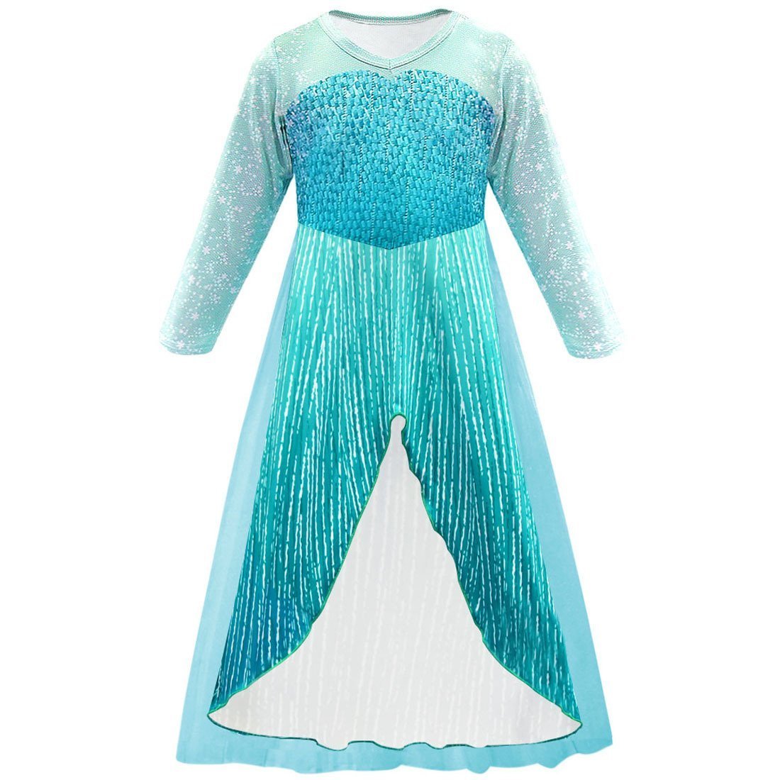 Frozen 2 Elsa blue snow queen princess dress For Toddler Girls - Azufun