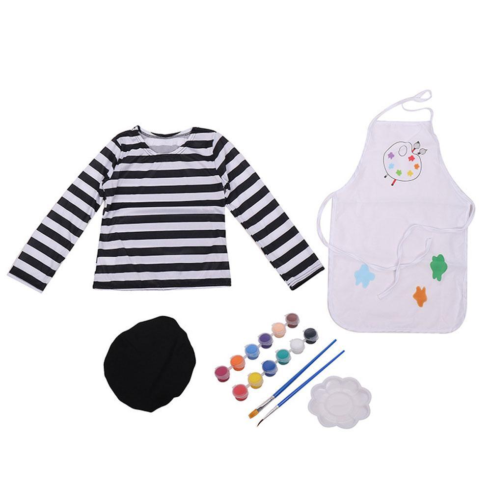 Painter Professional Costume Cosplay Painting Uniform Dress Stage Halloween Role Play for Kids
