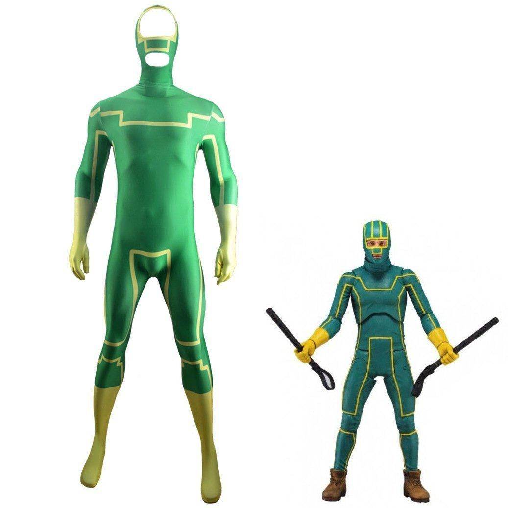 Kick-Ass Ass Kicker Cosplay Costume jumpsuit Halloween costume Zentai Costume for adult and kids - Azufun