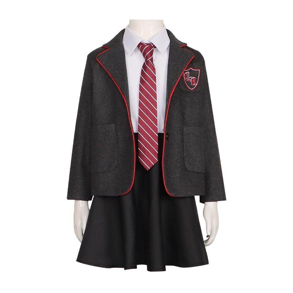 Kids Matilda Musical Cosplay Costume Outfit Girls School Uniform Suit Jacket Shirt Skirt Tie Party Stage Full Set - Azufun