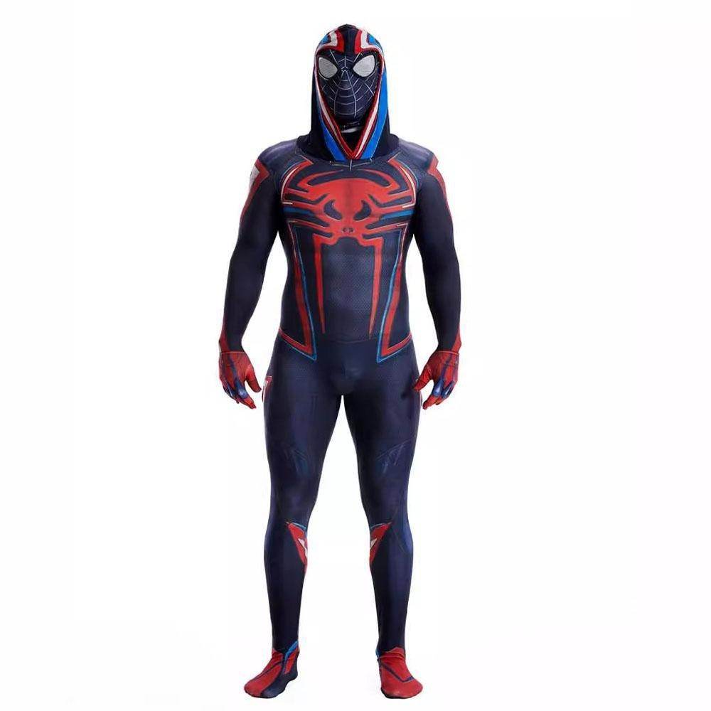 Miles Morales Spider Man 2099 Costume Ultimate Cosplay PS5 Jumpsuit for Kids and Adults - Azufun