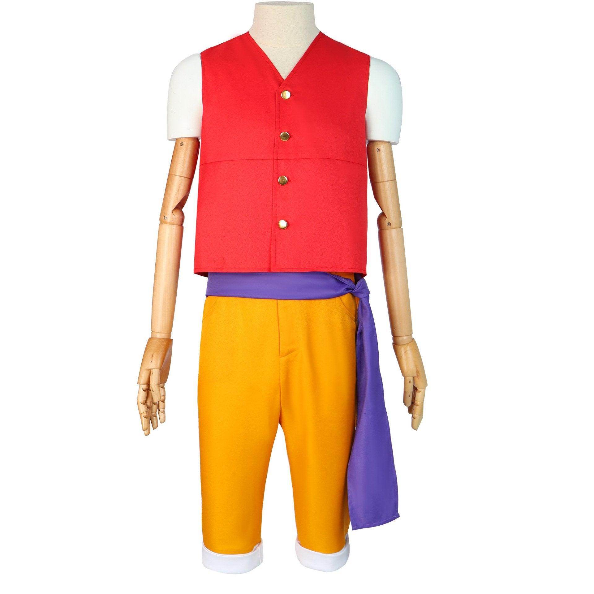 one picece luffy costume Anime Cosplay with straw hat Whole Set - Azufun