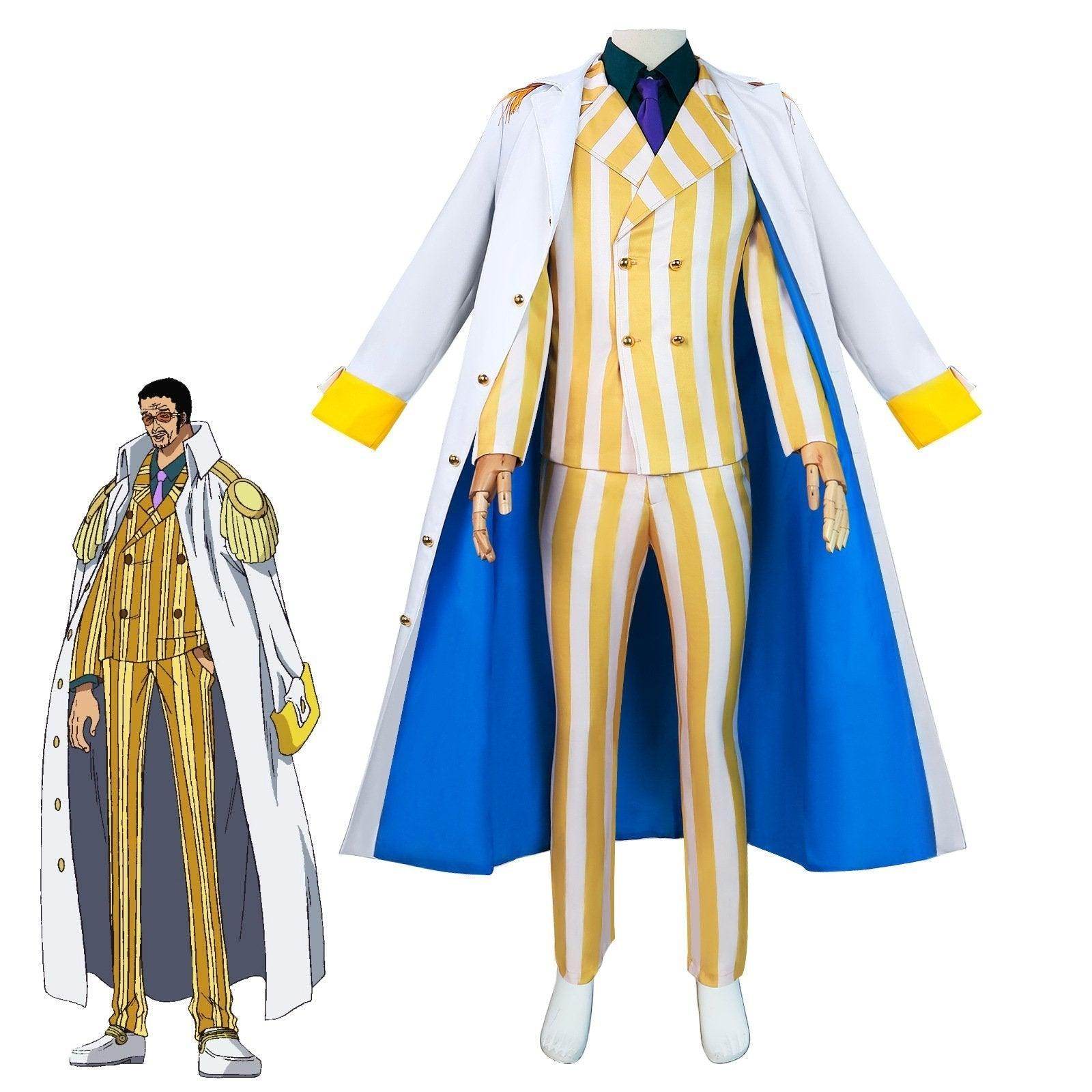 One Piece Wano Country Kizaru Costume Party Carnival Cosplay Full Set - Azufun