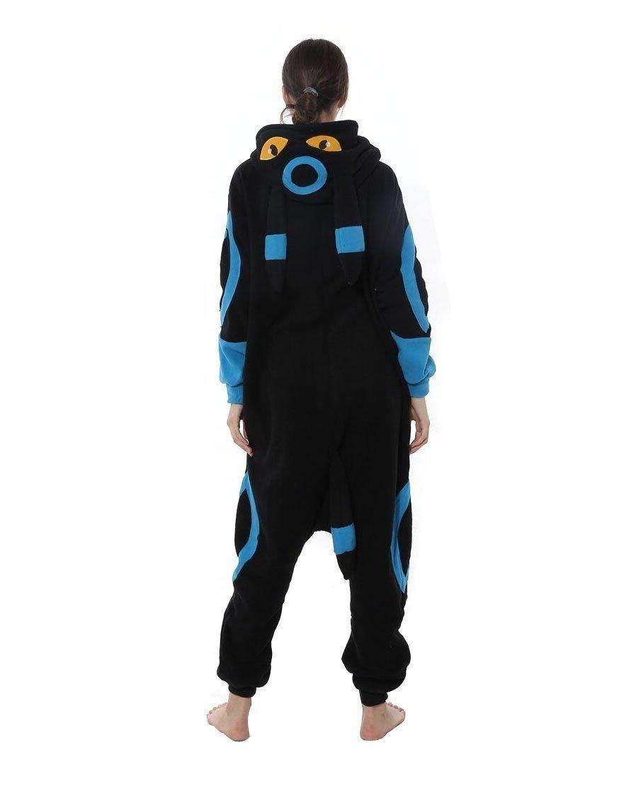 Pokemon Blue Umbreon Eevee Kigurumi Onesie Hoodie Costume Pajamas Black Pajamas - Azufun