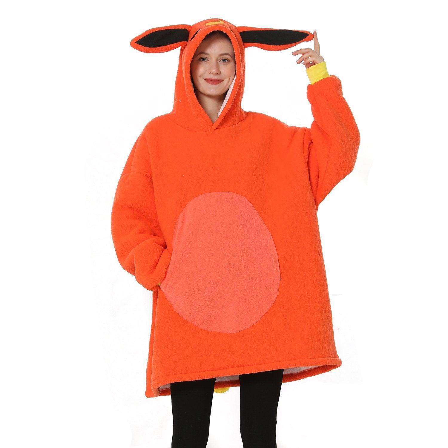 Pokemon Flareon Keep Warm Hoodie Wearable Costume Cozy Cartoon Lazy TV Blanket - Azufun