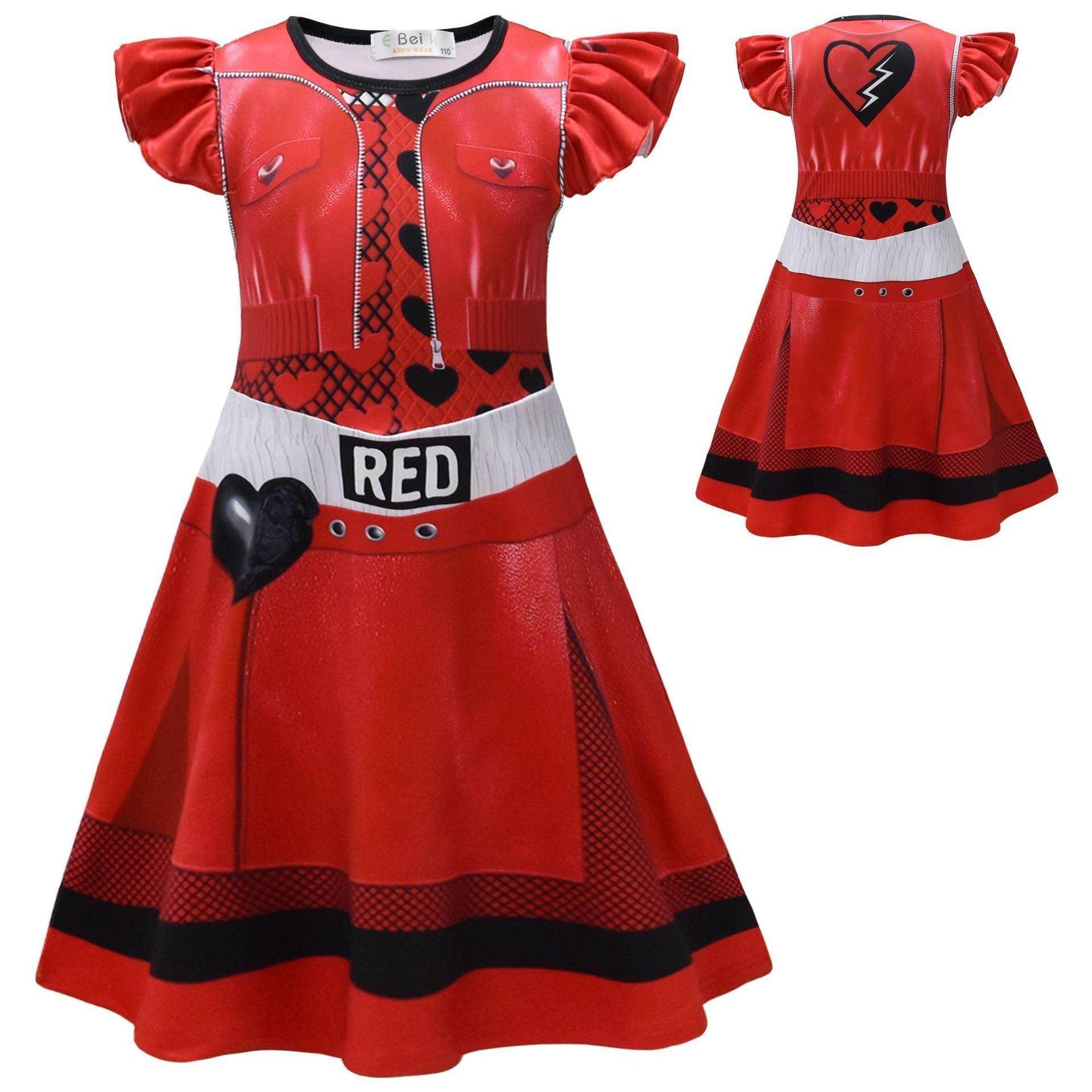 Red from Descendants 4 Queen of Hearts Costume Dresses - Azufun