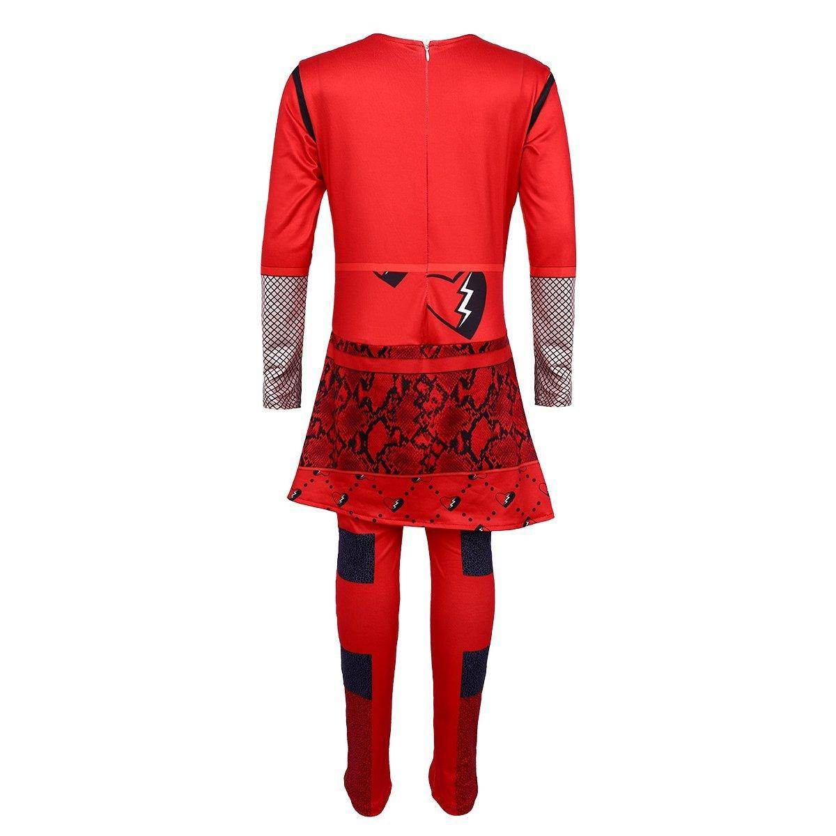 Red from Descendants 4 Queen Of Hearts Costume Jumpsuit For Kids - Azufun