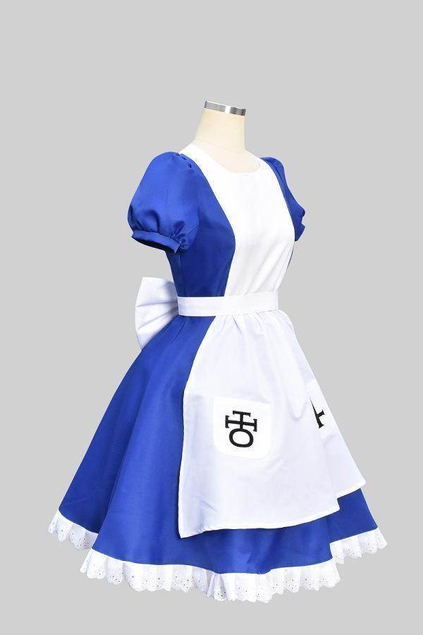 Returns Alice Cosplay Costume Maid Dress Halloween Carnival Blue Outfits Dresses For Women - Azufun