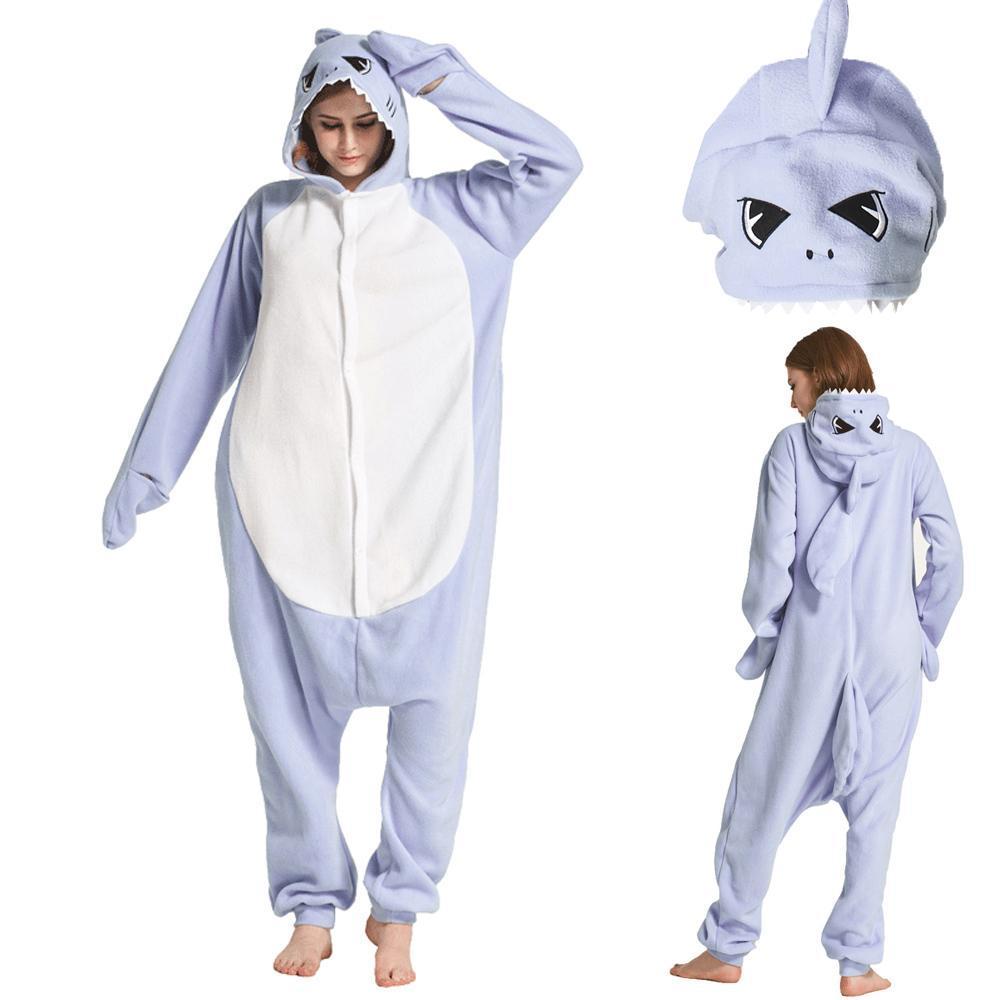 BuyShark Cartoon Kigurumi Animal Onesies Pajamas For Adult Now Cheaper With 3 - 5 Days Ship - PajamasBuy