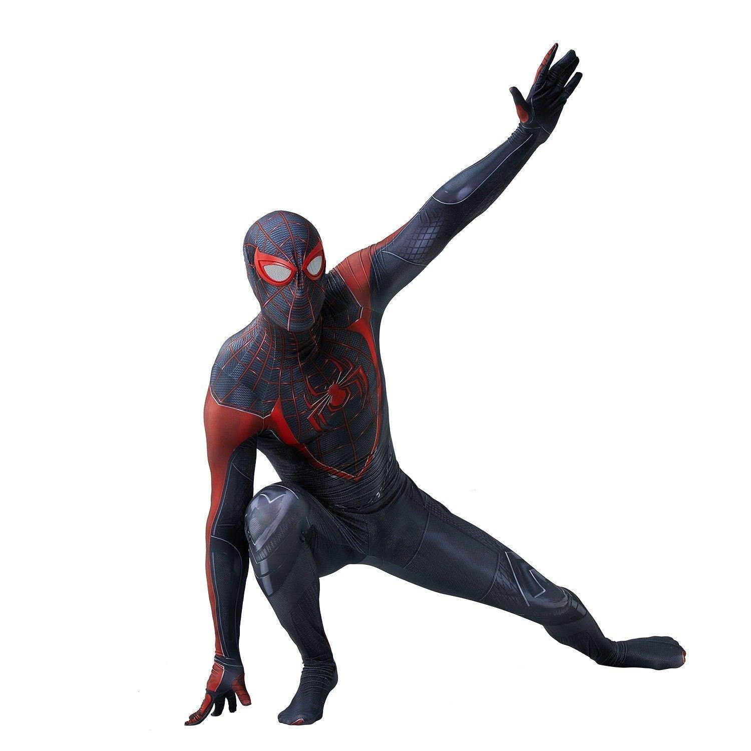 Spider-Man 2 Miles Morales Black Cosplay Jumpsuit Costume for Adults and Kids - Azufun