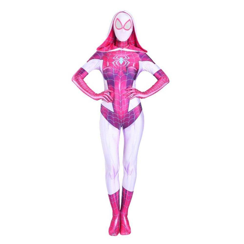 Spider-man Gwen Stacy Costume Zentai Jumpsuit Bodysuit Adult Kids - Azufun
