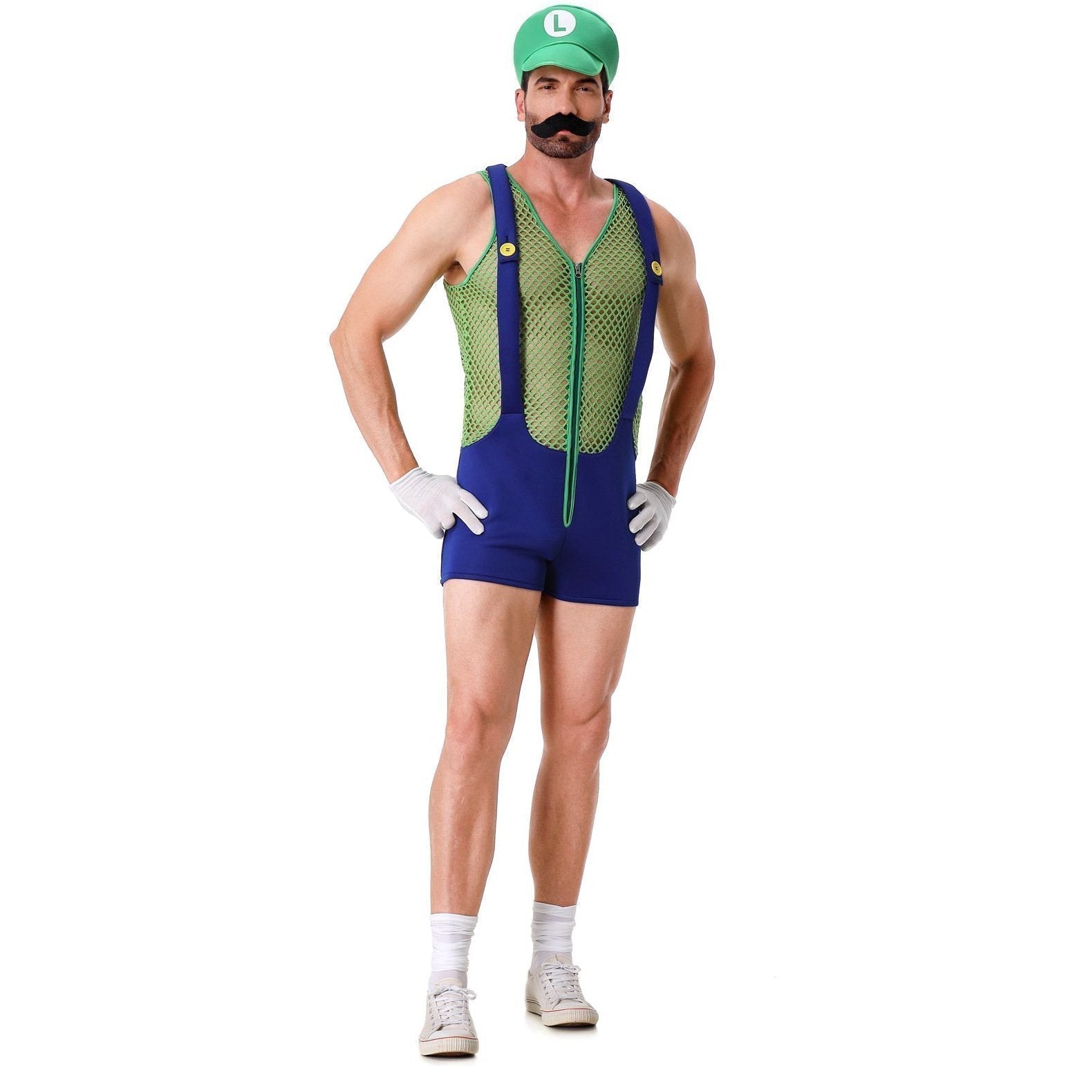 BuySuper Mario Bros. COS Men's Party Straps Uniform Halloween Costume Now Cheaper With 3 - 5 Days Ship - PajamasBuy