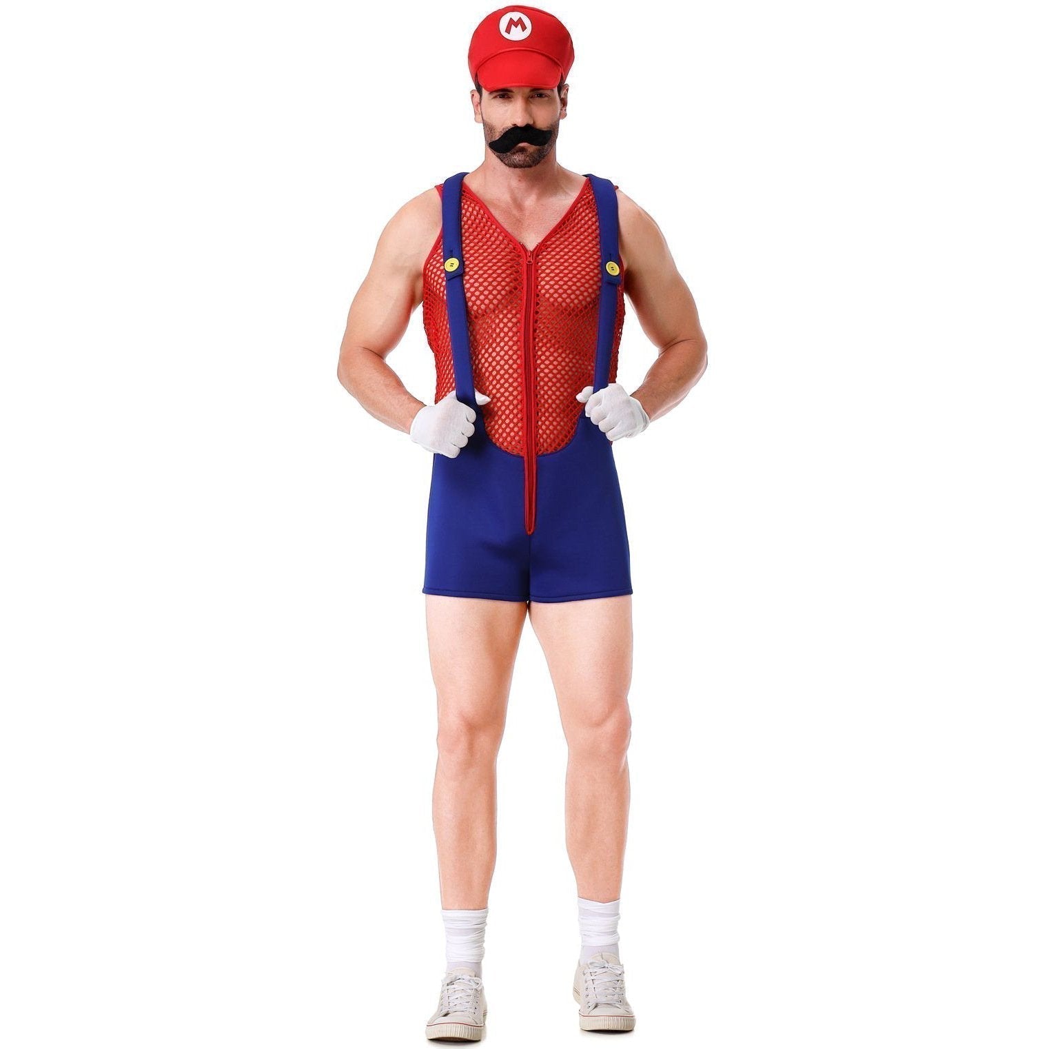 BuySuper Mario Bros. COS Men's Party Straps Uniform Halloween Costume Now Cheaper With 3 - 5 Days Ship - PajamasBuy