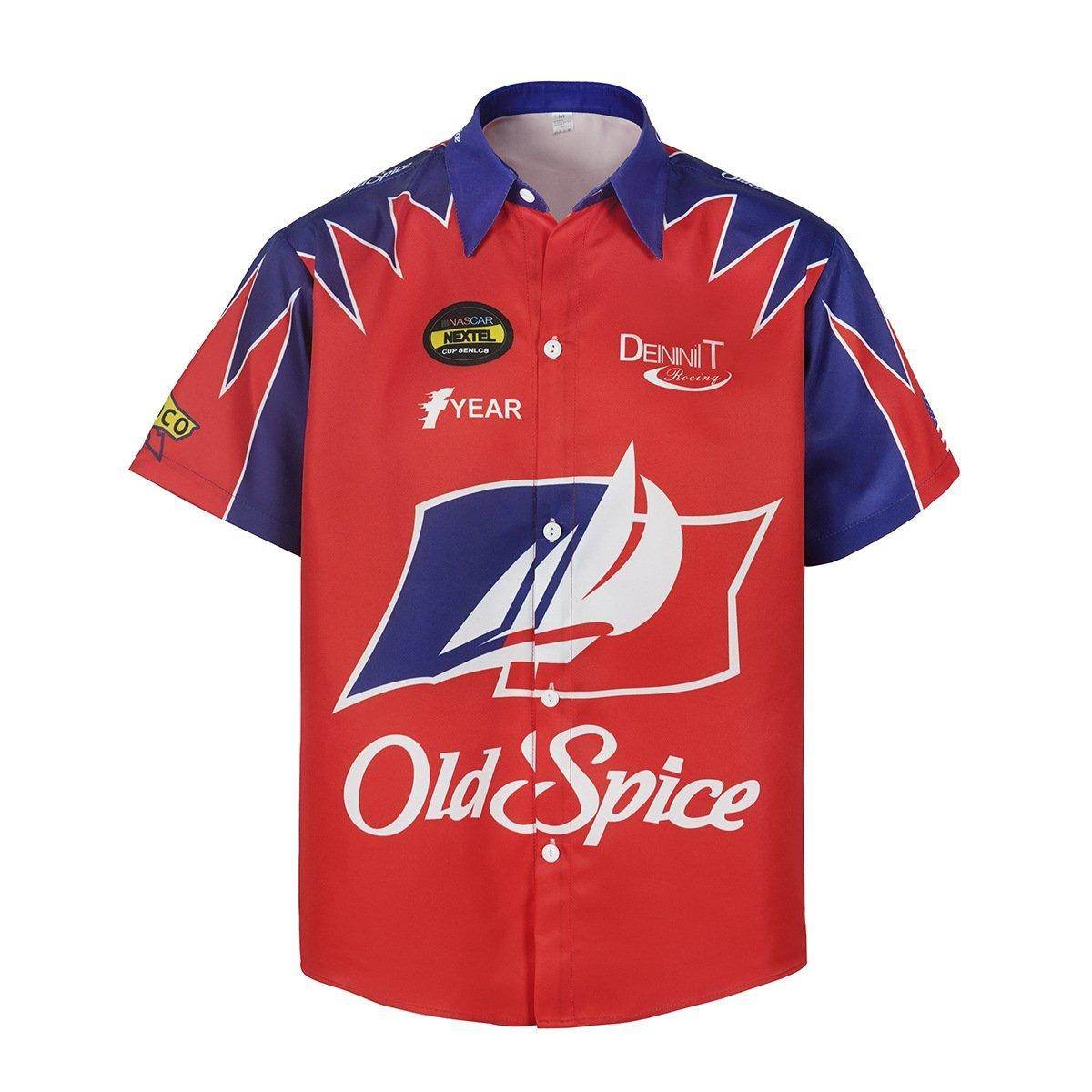 Talladega Nights Ricky Bobby Racing Shirt and Hat Set Men's Short Sleeve Casual Costume - Azufun