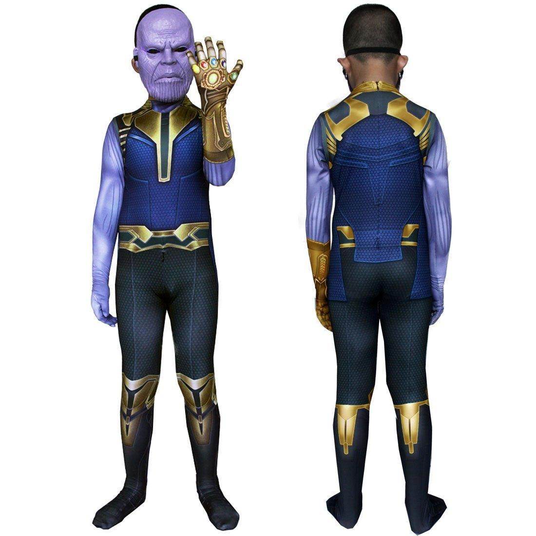 Thanos costume Jumpsuit bodysuits Avengers 4 with mask party cosplay Hallowwen - Azufun
