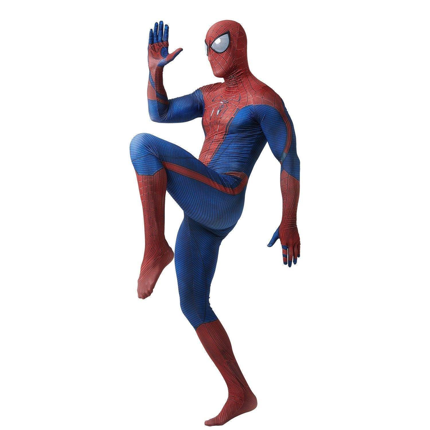 The Amazing Spider-Man Peter Parker Cosplay Costume with Black Eyes - Azufun