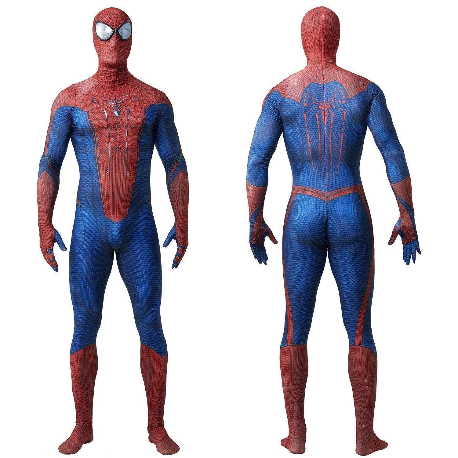The Amazing Spider-Man Peter Parker Cosplay Costume with Black Eyes - Azufun