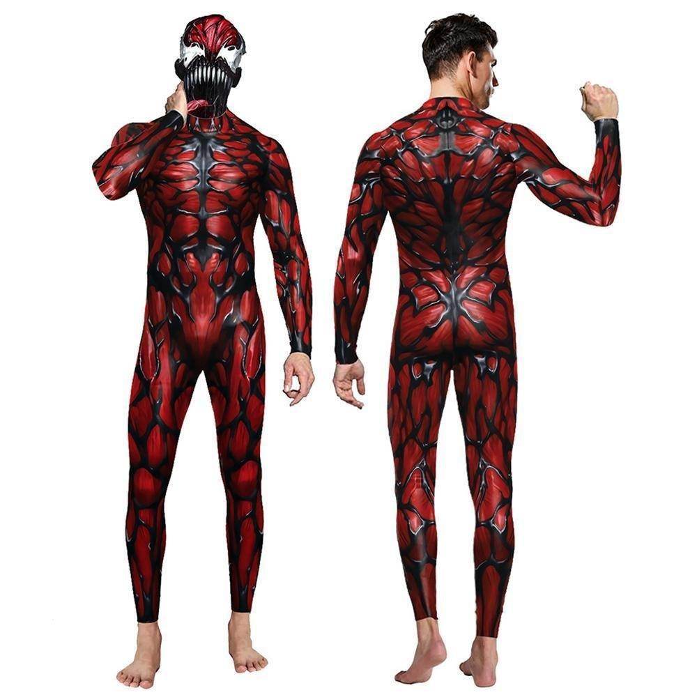 Venom Cosplay Costume Jumpsuit Halloween Party Bodysuit Outfit Zentai for Adults Men - Azufun