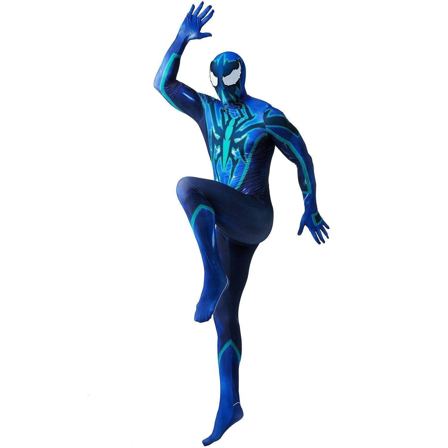 Vibrant Blue Spider-Man Peter Parker Cosplay Jumpsuit Costume New Fashion Superhero Suit - Azufun