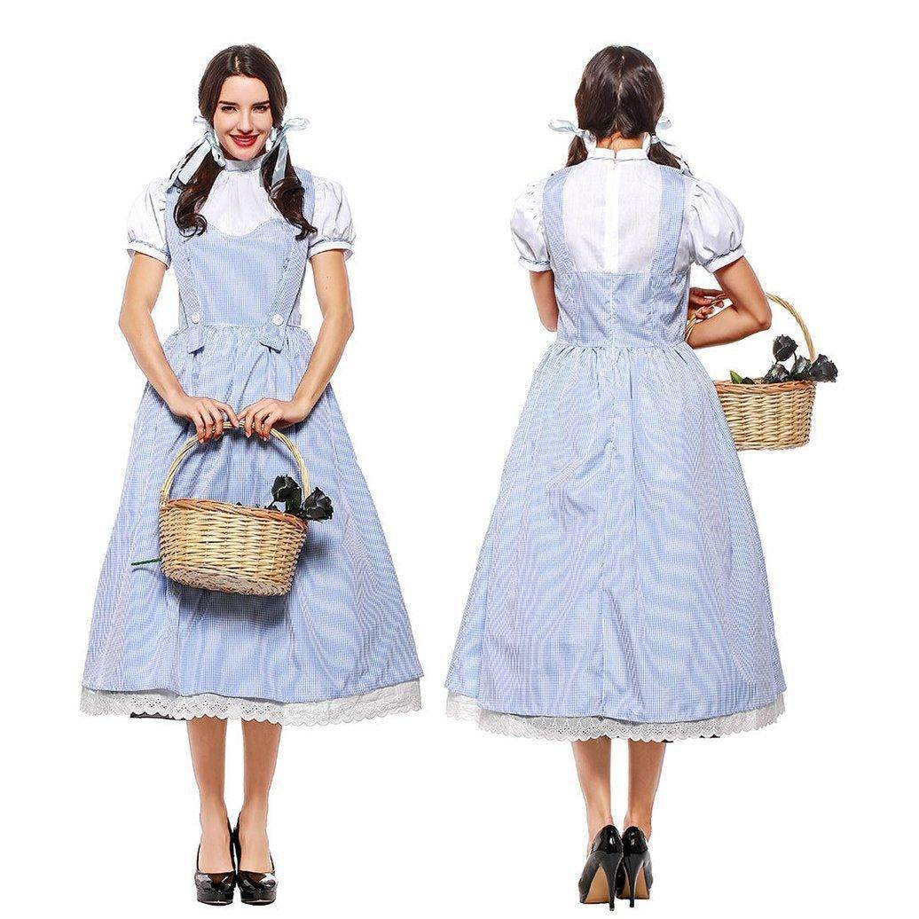 Wizard of Oz Dorothy Costume Dress Maid Alice for Women XXL Size - Azufun