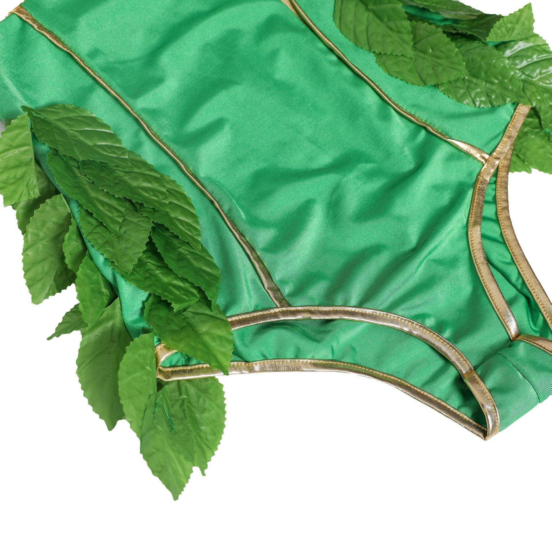 Women's Deluxe Poison Ivy Costume Jumpsuit Halloween - Azufun