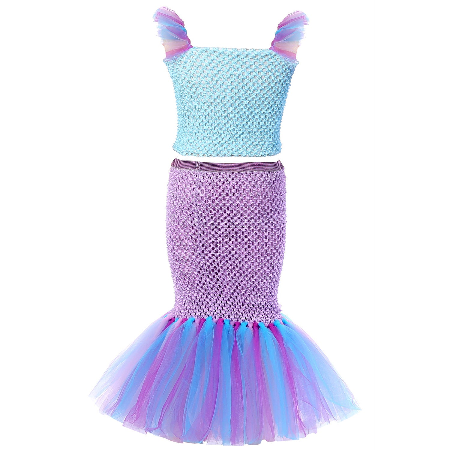 Mermaid Princess Costume Kids Girls Cosplay Party Tutu Dress Halloween Outfit