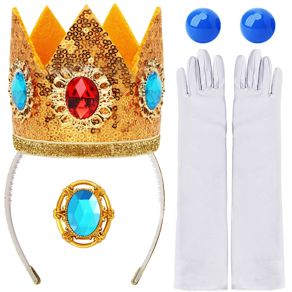 Super Mario Peach costume accessores set