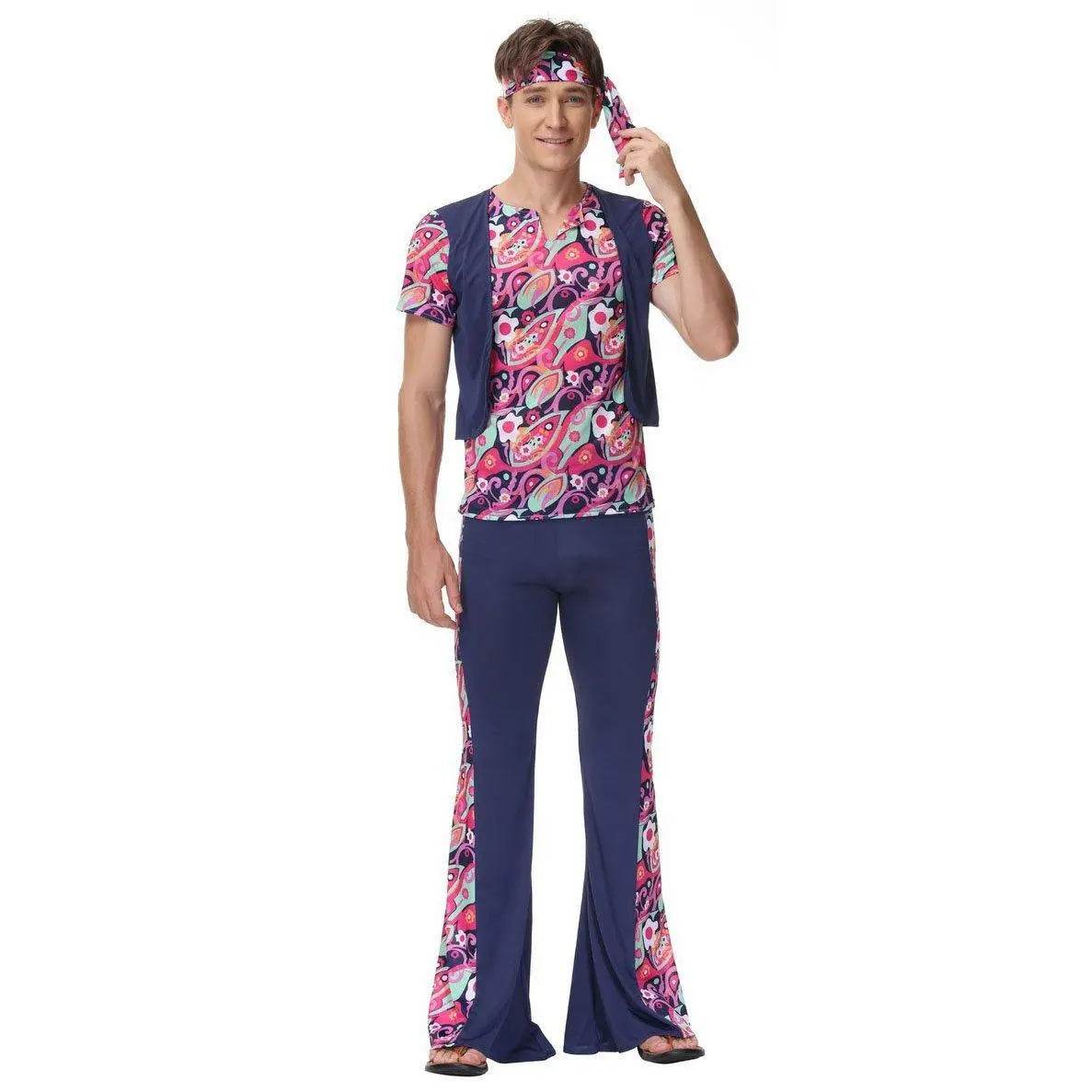 1970s Retro Disco Couple Hippie Hhip Hop Stage Costume Women Men Fancy Dress Halloween - Azufun