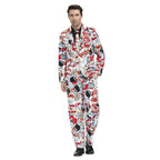 1980s Love Flower Print Suit 80s Costumes Cosplay Party Carnival - Azufun