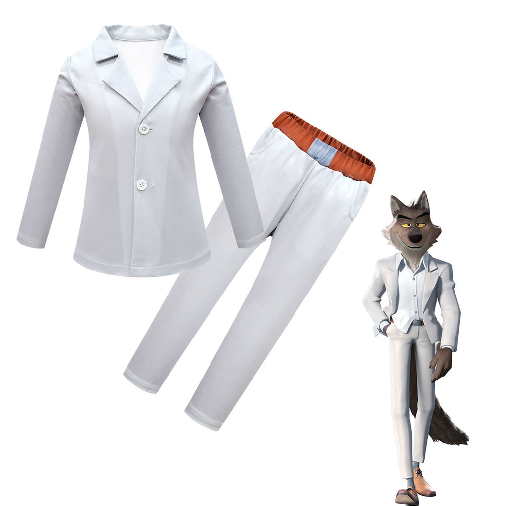 The Bad Guys Cosplay Costumes Top Pants 2pcs Halloween Party Outfit Set Dress Up For Kids Boys