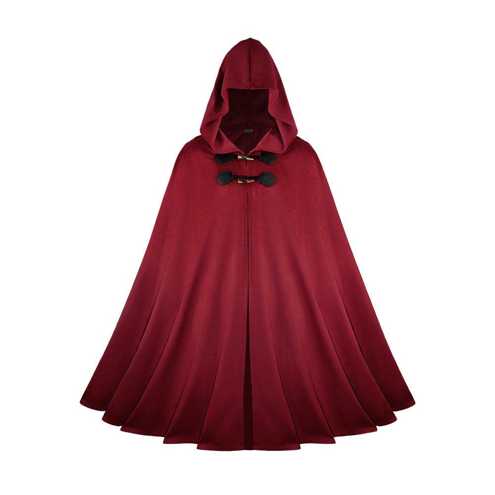 Medieval Suede Cape Halloween Retro Cloak Battle Warrior Role Play Cosplay Costume - Azufun