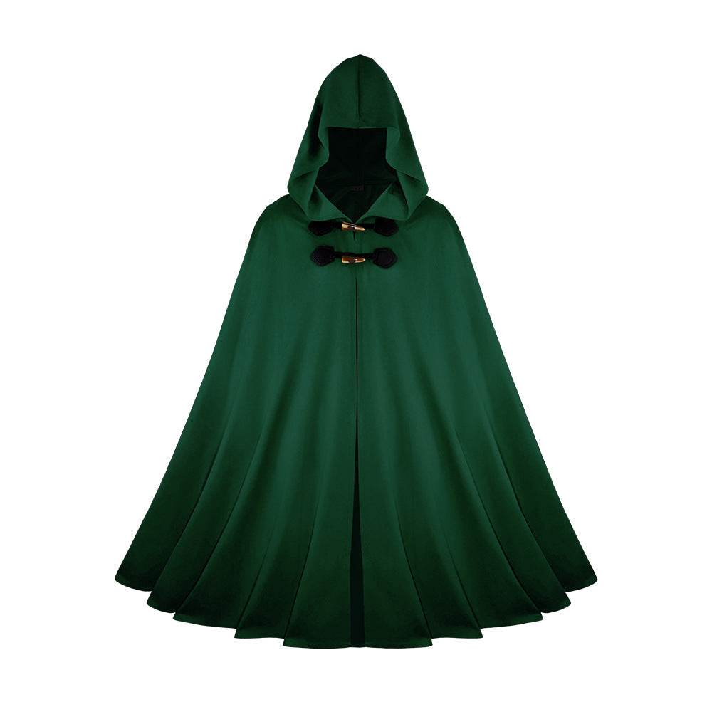 Medieval Suede Cape Halloween Retro Cloak Battle Warrior Role Play Cosplay Costume - Azufun