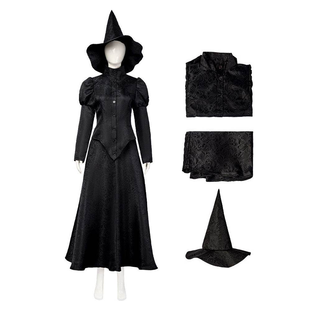 Wicked Elphaba Women Dress Outfit Carnival Cosplay Costume Set - Azufun