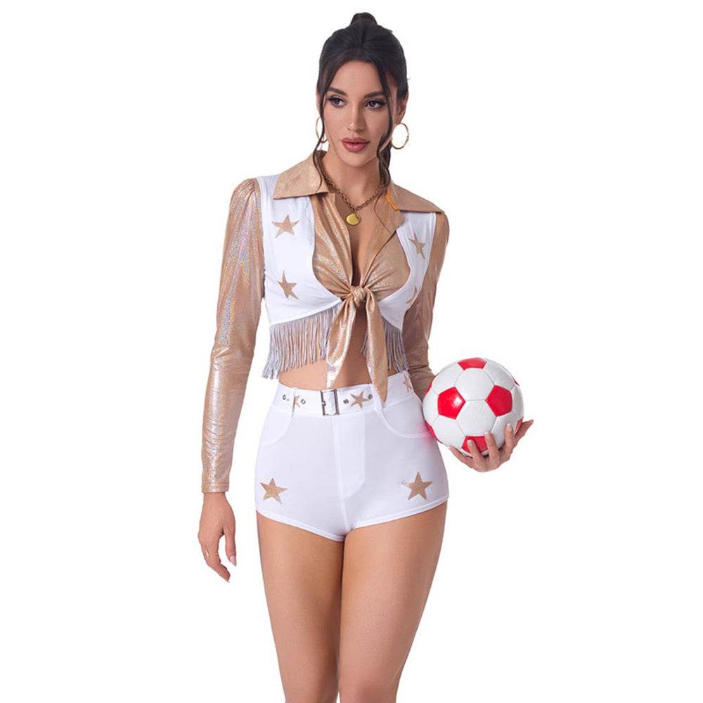 Dallas Cowboy Cheerleader Football Star Costume For Women Halloween - Azufun