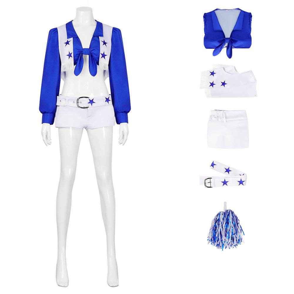 Dallas Cowboy Cheerleader Stage Star Costume For Women - Azufun