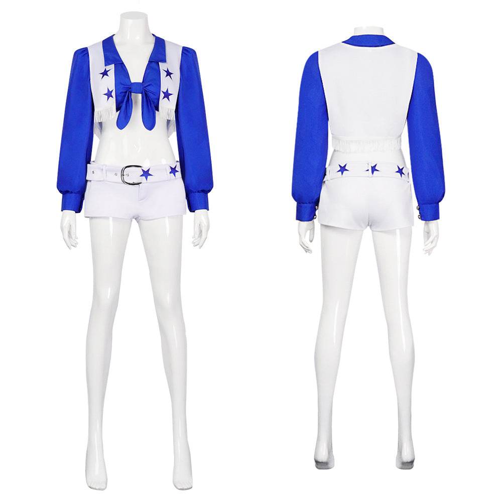 Dallas Cowboy Cheerleader Stage Star Costume For Women - Azufun