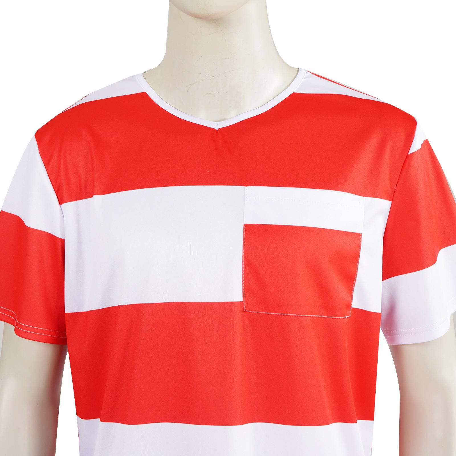 Halloween prison striped prisoner uniform role play adult costume - Azufun