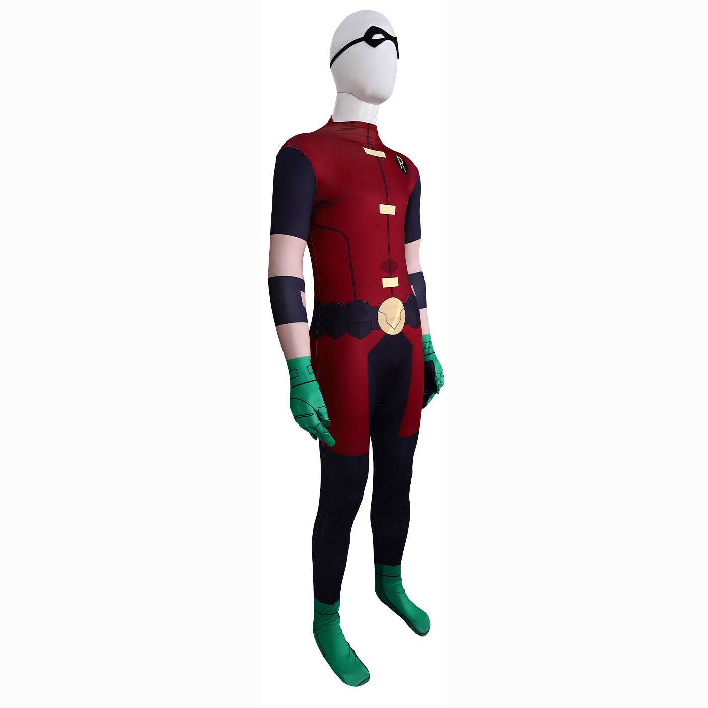 DC Teen Titans Robin Cosplay Costume Halloween For Adult Full Set With Cape - Azufun