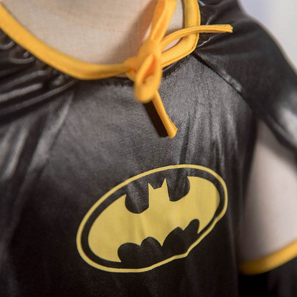 Black Bat man Costume Halloween For Kids Girl Full Set With Cape - Azufun