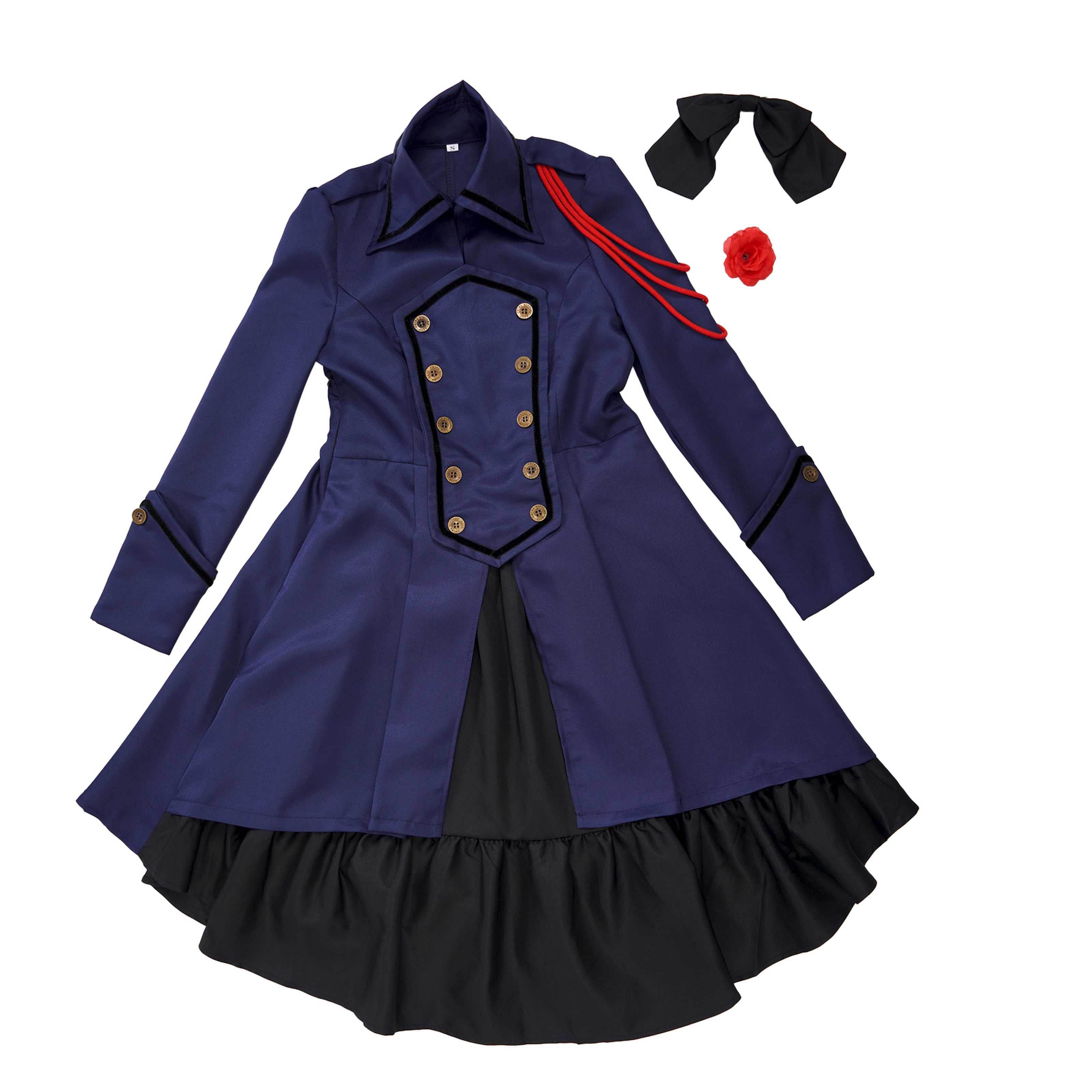 Medieval cos Renaissance gothic dress Retro bow ruffled punk cosplay skirt - Azufun